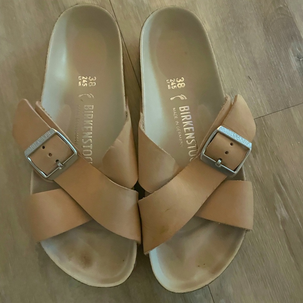 Siena big buckle Birkenstocks. Rose  pink straps . Size 38